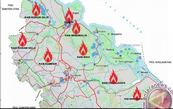 Kali Ini Rohil Salip Bengkalis dengan 7 Titik Panas
